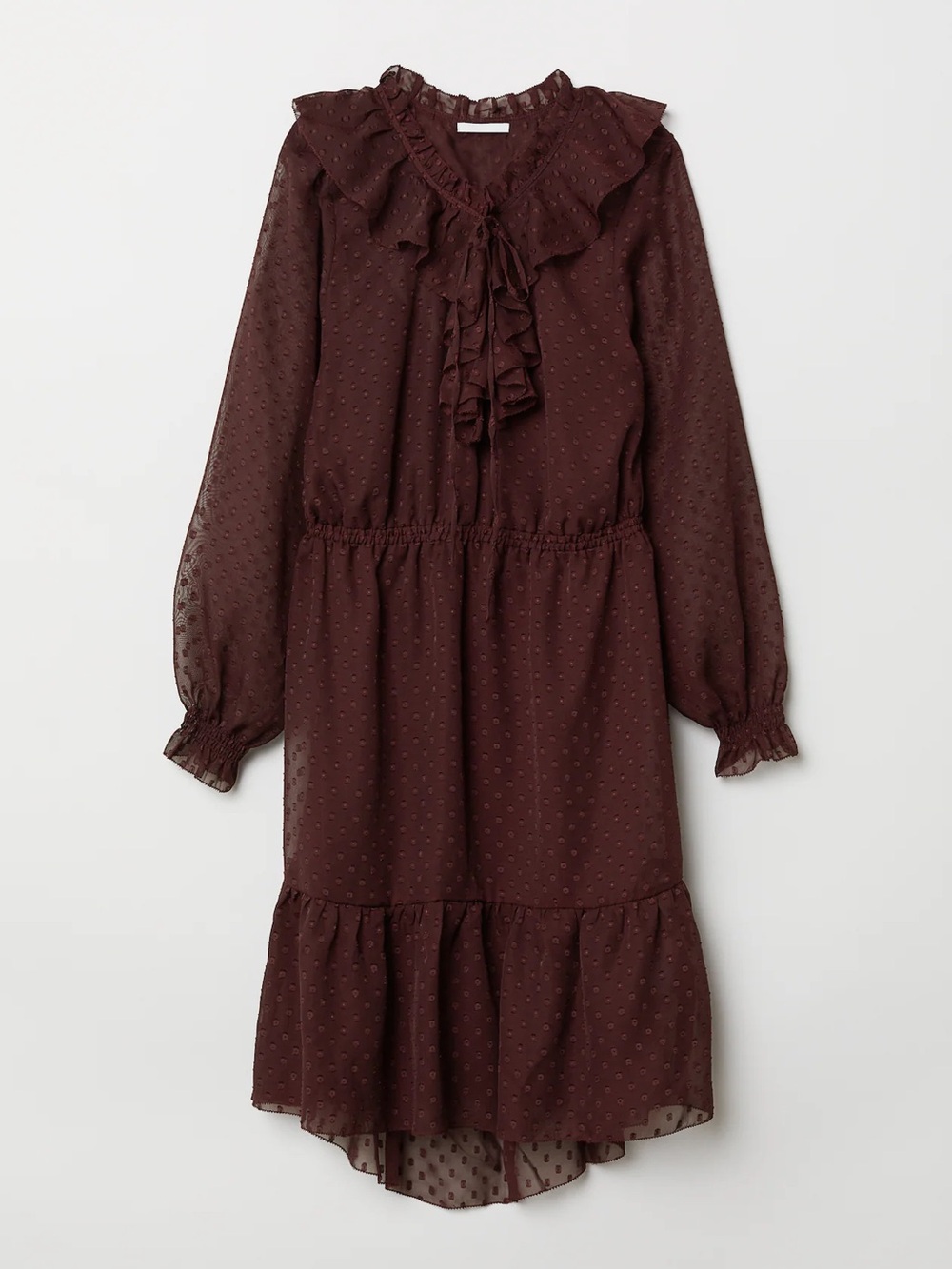 New H&M Vintage Prairie MIDI Dress Victorian Tiered Western Chiffon Vintage